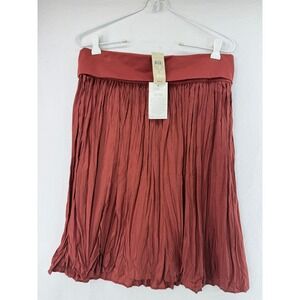 Ann Taylor Silk Habotai Beach Skirt Pleated Crinkle Mini Skirt Small NWT